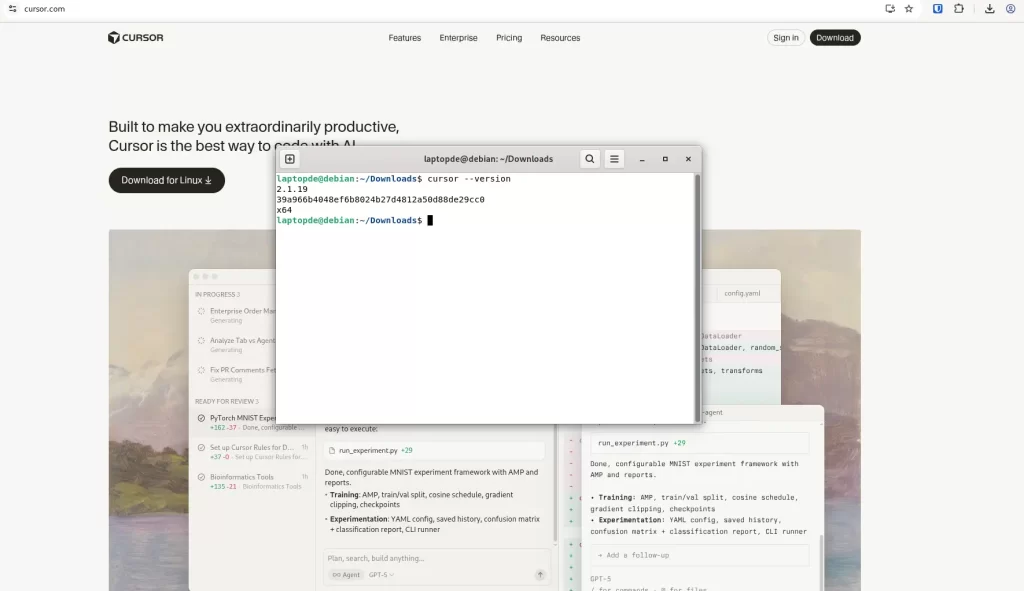 Cursor version debian