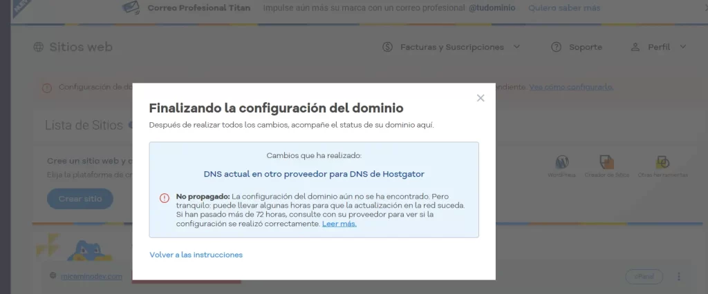 dns no propagado